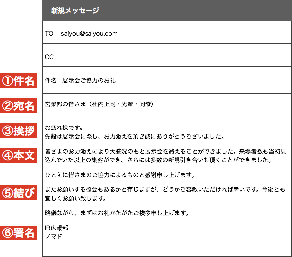 仕事協力の お礼メール 例文５選 対社内 上司など